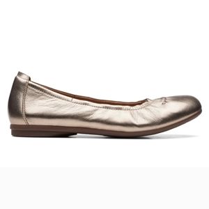Clarks Artisan Metallic Bronze Comfort Flats Shoes Leather Size 8.5 Office